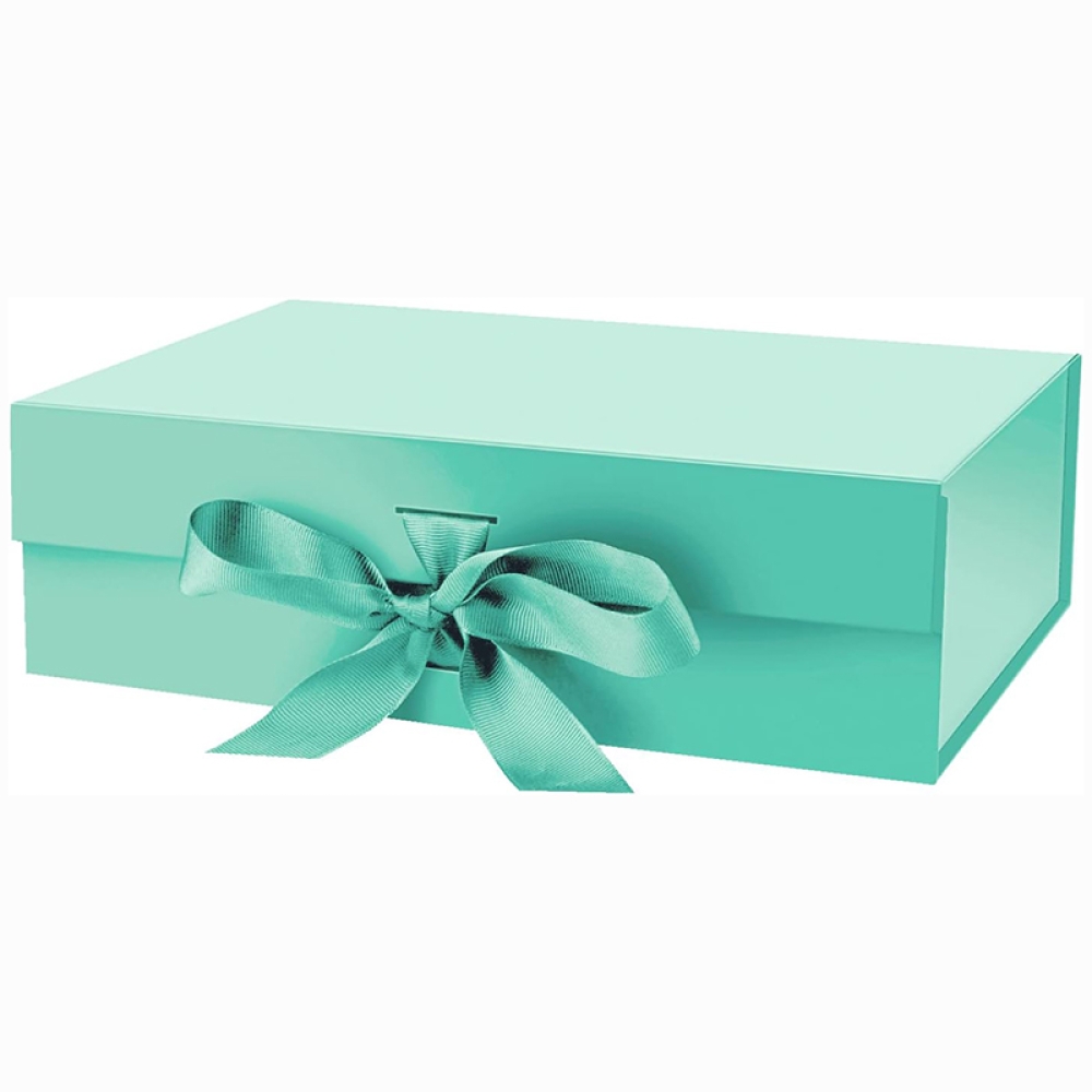 Gift Collapsible Paper Box with Lid for Presents, gift paper box with  Ribbon and Magnetic Closure