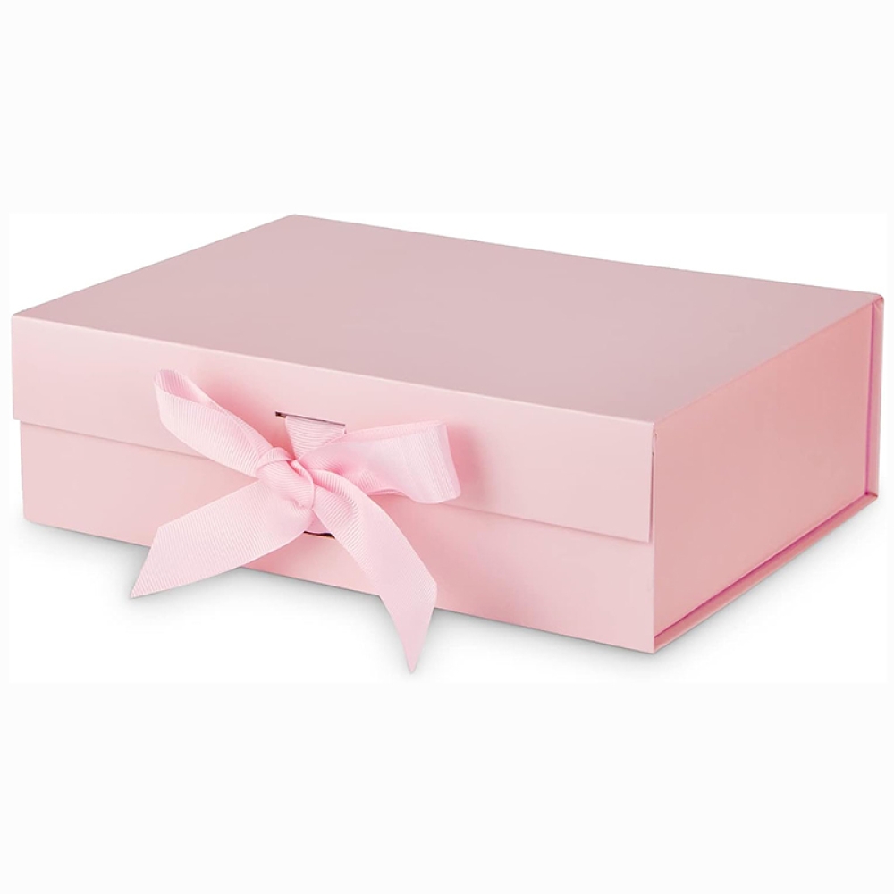 Gift Collapsible Paper Box with Lid for Presents, gift paper box with  Ribbon and Magnetic Closure