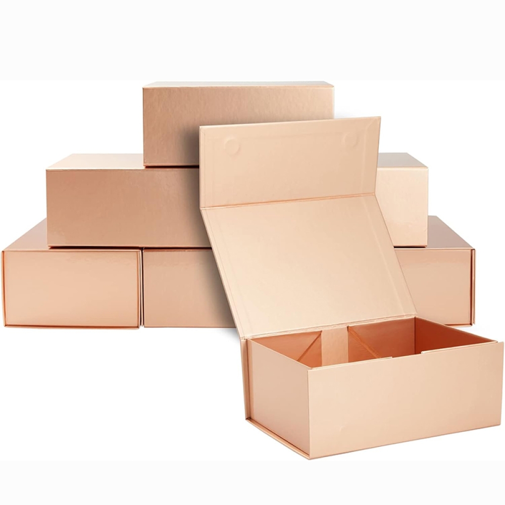 Rectangle Collapsible White Box with Magnetic Lid Large Wrap Cardboard Paper Storage Gift Box