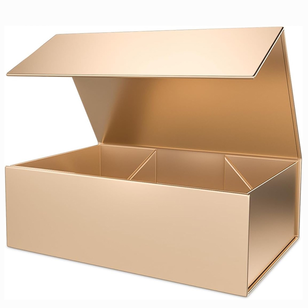 Rectangle Collapsible White Box with Magnetic Lid Large Wrap Cardboard Paper Storage Gift Box