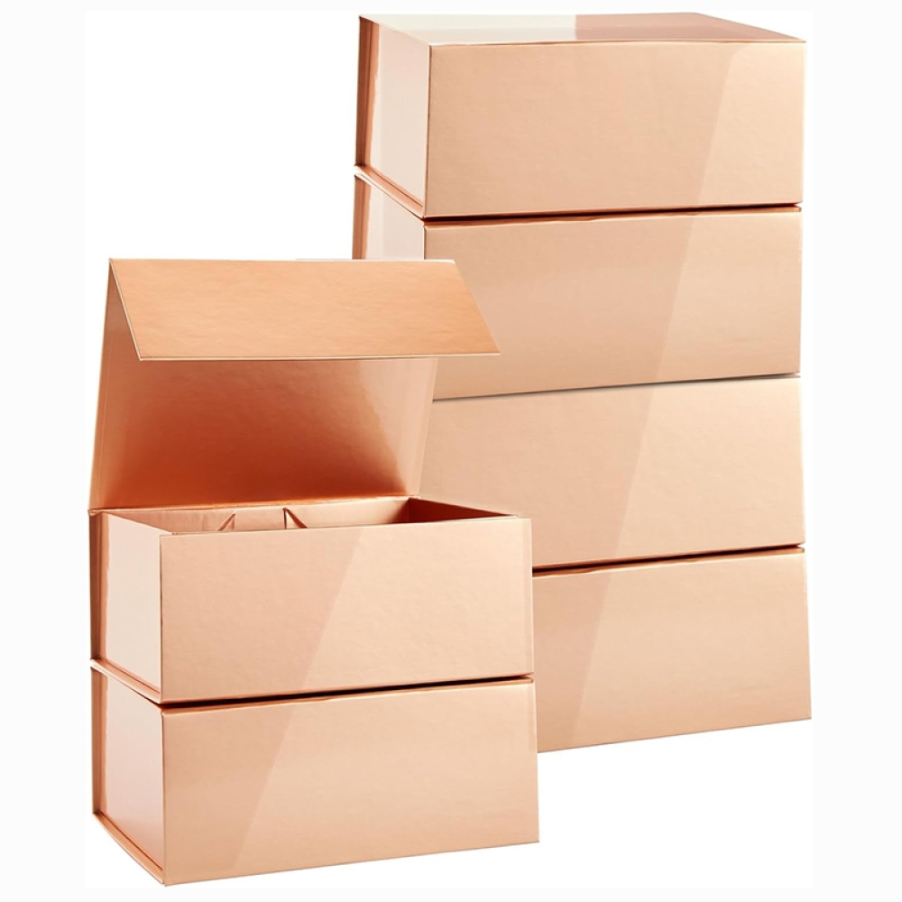 Rectangle Collapsible White Box with Magnetic Lid Large Wrap Cardboard Paper Storage Gift Box