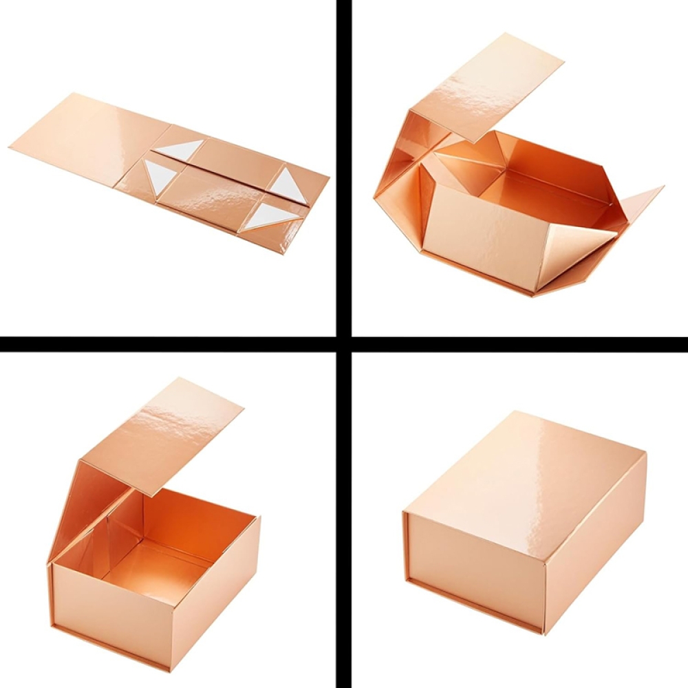 Rectangle Collapsible White Box with Magnetic Lid Large Wrap Cardboard Paper Storage Gift Box