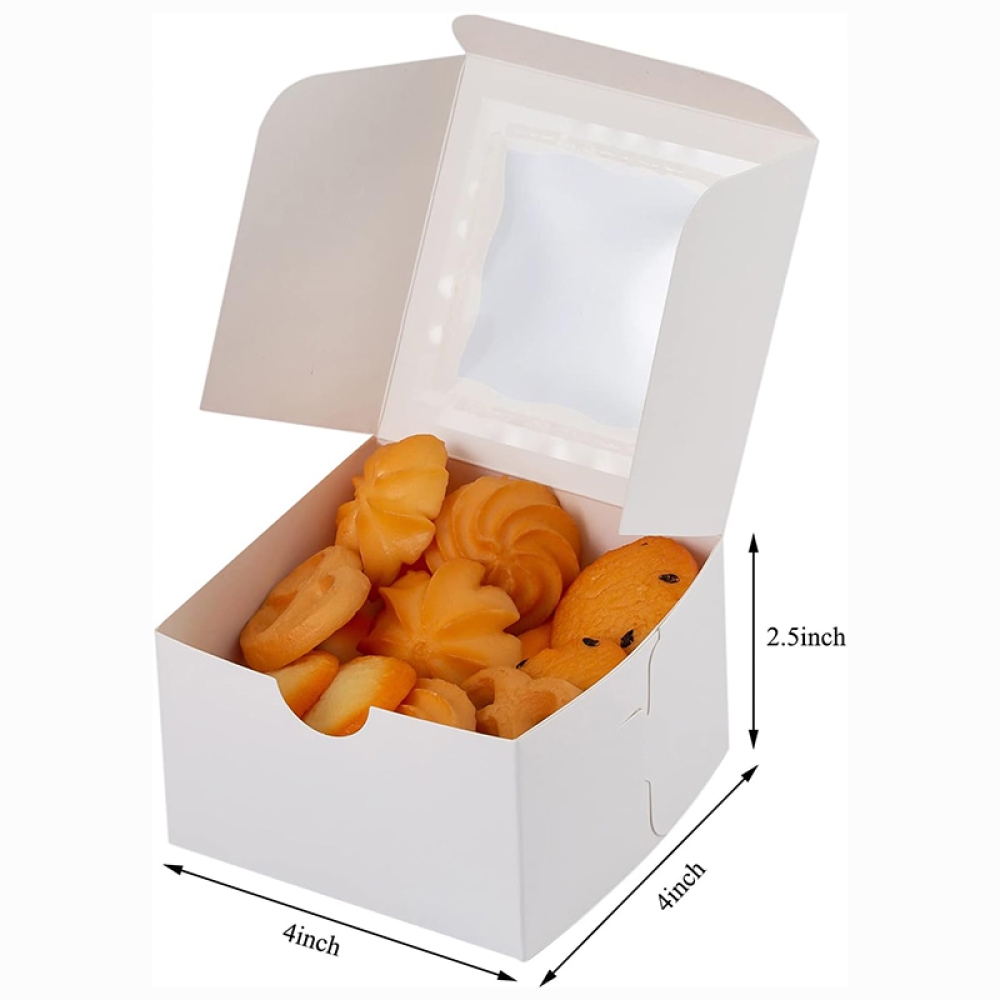 Custom Paper Boxes With Window for Cookie, Pastries,Cupcakes,Chocolate, Strawberries, Bakery Box Packaging