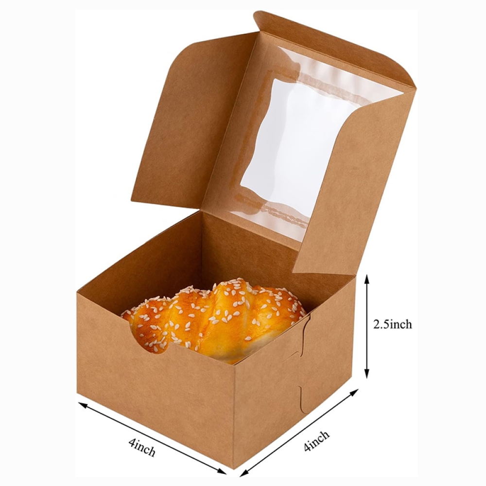 Custom Paper Boxes With Window for Cookie, Pastries,Cupcakes,Chocolate, Strawberries, Bakery Box Packaging