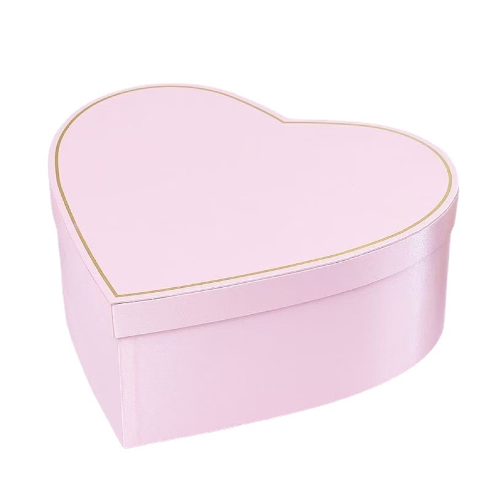 Custom gift heart shape Cardboard paper box packaging with clear transparent PVC window for gift items and chocolate and fresh flowers