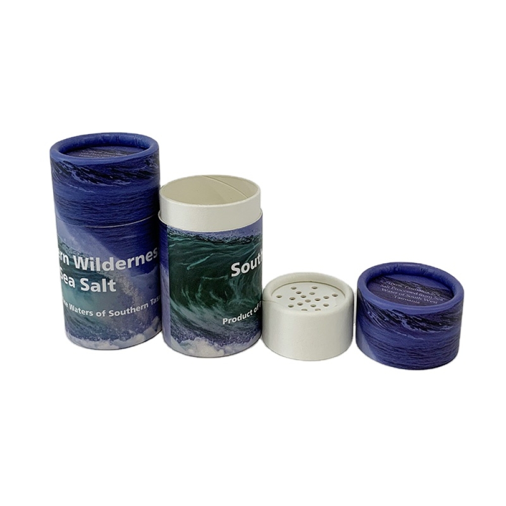 Custom Eco Biodegradable Cardboard Empty Powder shift Food Kraft tube box Powder Spice Salt Packaging Paper Tube With Top Shaker
