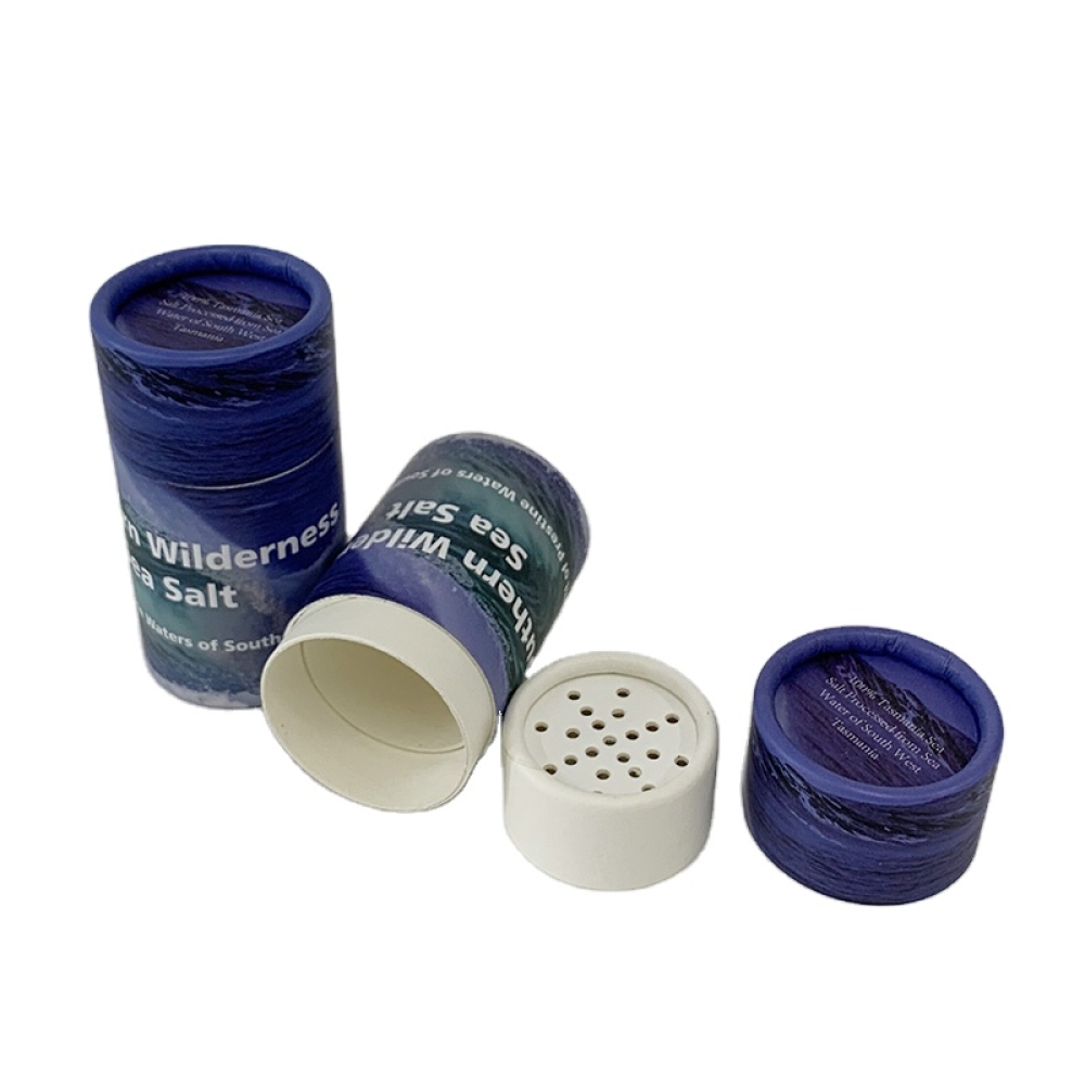 Custom Eco Biodegradable Cardboard Empty Powder shift Food Kraft tube box Powder Spice Salt Packaging Paper Tube With Top Shaker
