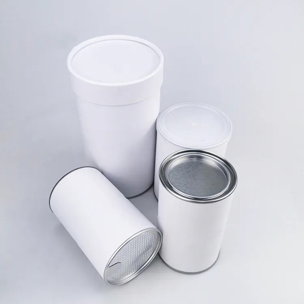 Custom Biodegradable Chocolate nuts superfood Cardboard Empty Powder Food paper tube box Protein Coffee Tea Powder Spice Salt Packaging Paper Tube