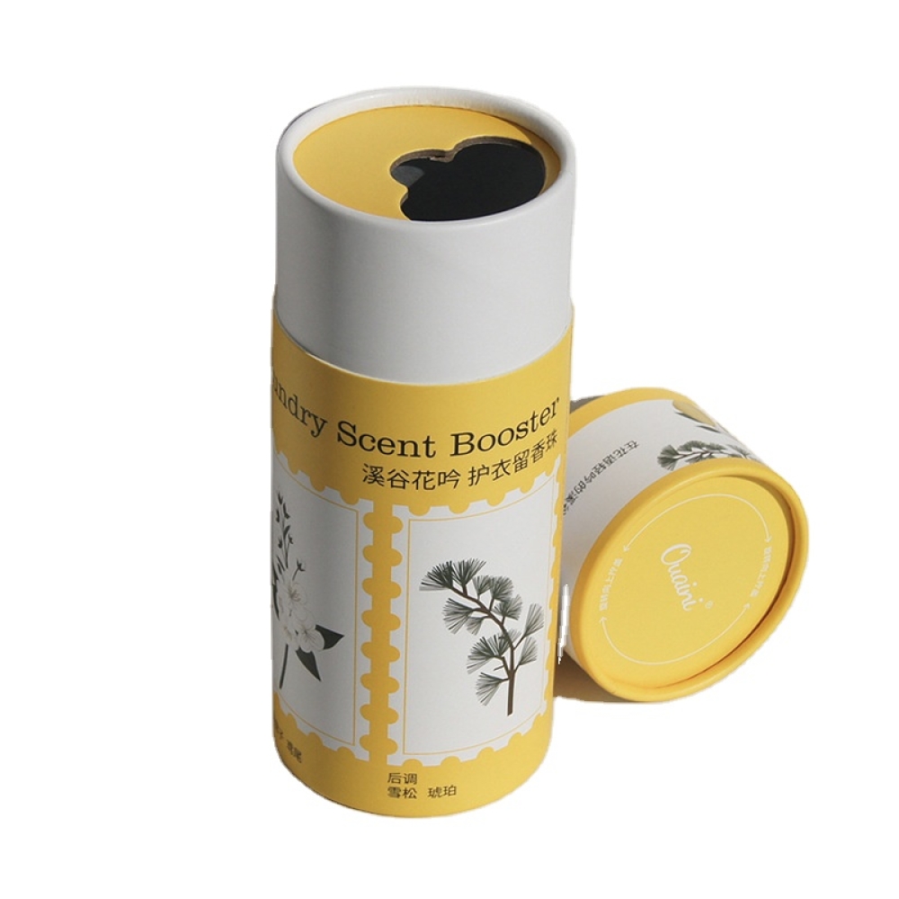 Custom Laundry scented boost paper tube box gift perfume fragrance cosmetic plastic free cardboard cylinder packaging