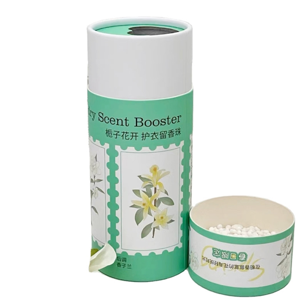 Custom Laundry scented boost paper tube box gift perfume fragrance cosmetic plastic free cardboard cylinder packaging
