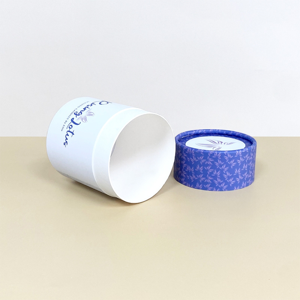 Custom luxury scented candle paper tube packaging gift cylinder box factory