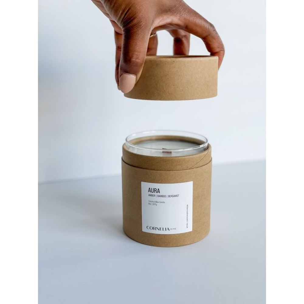 Custom eco-friendly luxury scented candle cylinder paper tube rigid cardboard gift box packaging