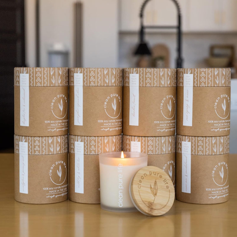 Custom eco-friendly luxury scented candle cylinder paper tube rigid cardboard gift box packaging